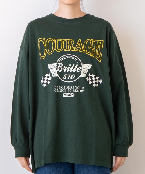 WEGO（ウィゴー）の「WEGO/グラフィックビックシルエットロンT（Tシャツ/カットソー・レディース・ホワイト/オートミール/ダークグリーン/スミクロ/アイボリー/グリーン/ブルー/ホワイト系その他/その他1/その他2/その他3/その他4/グリーン系その他/ブルー系その他/オレンジ/その他7/その他6/その他5/ブラック・SMALL/MEDIUM）」の21枚目の写真