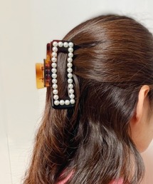 Loco Ocean（ロコオーシャン）の「スクエア 大きめパールヘアクリップ（バレッタ/ヘアクリップ）」