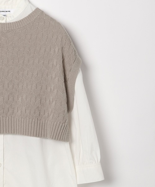 GLOBAL WORK(グローバルワーク)の「【キッズ】ニットベストセットワンピース/215884(ワンピース・キッズ・ブラック/ベージュ・110cm/100cm/120cm/130cm/140cm/150cm/160cm)」の8枚目の写真