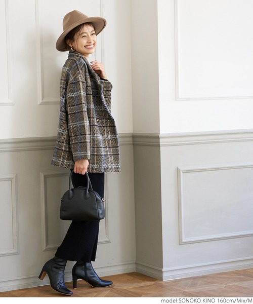 coca（coca）（コカ）の「ショート丈チェックアウター（テーラードジャケット・レディース・その他・L/M）」の7枚目の写真