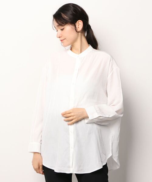 Per sist ence（パーシエンス）の「Per sist ence/パーシエンス　 アクリルへリンボーンニットベスト "ノーカラーシャツセット"（ベスト・レディース・グレー/モカ/オリーブ・FREE）」の4枚目の写真