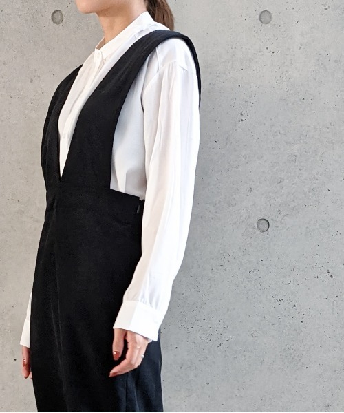 Per sist ence（パーシエンス）の「Per sist ence/パーシエンス　 アクリルへリンボーンニットベスト "ノーカラーシャツセット"（ベスト・レディース・グレー/モカ/オリーブ・FREE）」の15枚目の写真