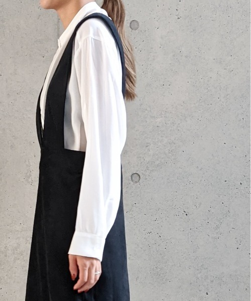 Per sist ence（パーシエンス）の「Per sist ence/パーシエンス　 アクリルへリンボーンニットベスト "ノーカラーシャツセット"（ベスト・レディース・グレー/モカ/オリーブ・FREE）」の14枚目の写真