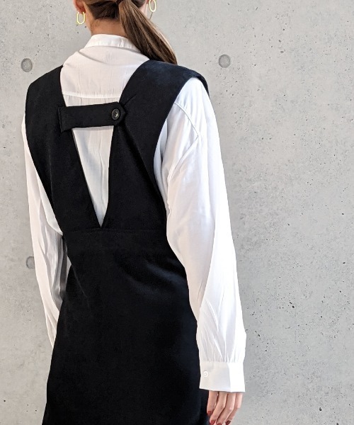 Per sist ence（パーシエンス）の「Per sist ence/パーシエンス　 アクリルへリンボーンニットベスト "ノーカラーシャツセット"（ベスト・レディース・グレー/モカ/オリーブ・FREE）」の12枚目の写真