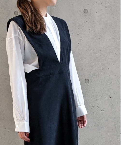 Per sist ence（パーシエンス）の「Per sist ence/パーシエンス　 アクリルへリンボーンニットベスト "ノーカラーシャツセット"（ベスト・レディース・グレー/モカ/オリーブ・FREE）」の11枚目の写真