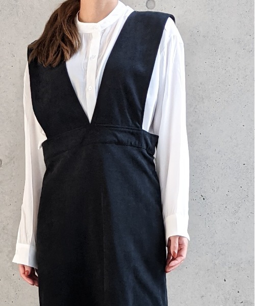 Per sist ence（パーシエンス）の「Per sist ence/パーシエンス　 アクリルへリンボーンニットベスト "ノーカラーシャツセット"（ベスト・レディース・グレー/モカ/オリーブ・FREE）」の16枚目の写真