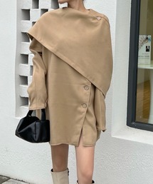 Diosfront | サイドボタンデザイン襟チュニックチェスターコート(チェスターコート)