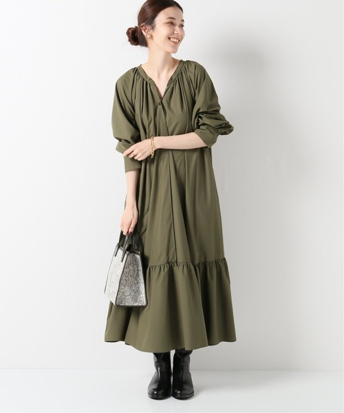 IENA（イエナ）の「ティアードワンピース（ワンピース・レディース・ブラック/カーキ・38/36）」の2枚目の写真
