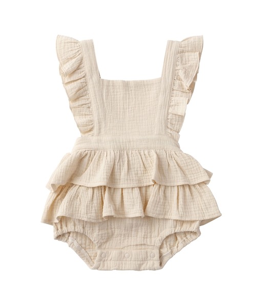 D.fesense（ディーフェセンス）の「ベビーフリルサロペット（サロペット/オーバーオール・キッズ・ミント/ラベンダー/アイボリー・80ｃｍ/70cm）」の2枚目の写真