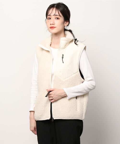 PENDLETON(ペンドルトン)の「PENDLETON/ペンドルトン ボア スタンド ベスト BOA STAND VEST(ベスト・レディース・アイボリー/キャメル/ブラック・S)」の7枚目の写真