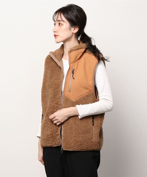 PENDLETON(ペンドルトン)の「PENDLETON/ペンドルトン ボア スタンド ベスト BOA STAND VEST(ベスト・レディース・アイボリー/キャメル/ブラック・S)」の5枚目の写真