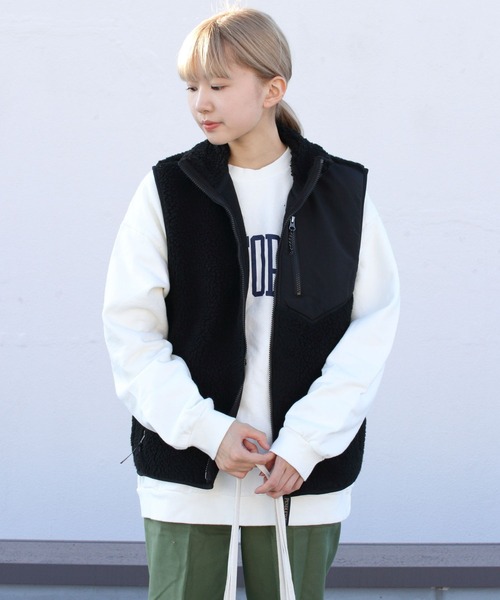 PENDLETON(ペンドルトン)の「PENDLETON/ペンドルトン ボア スタンド ベスト BOA STAND VEST(ベスト・レディース・アイボリー/キャメル/ブラック・S)」の15枚目の写真