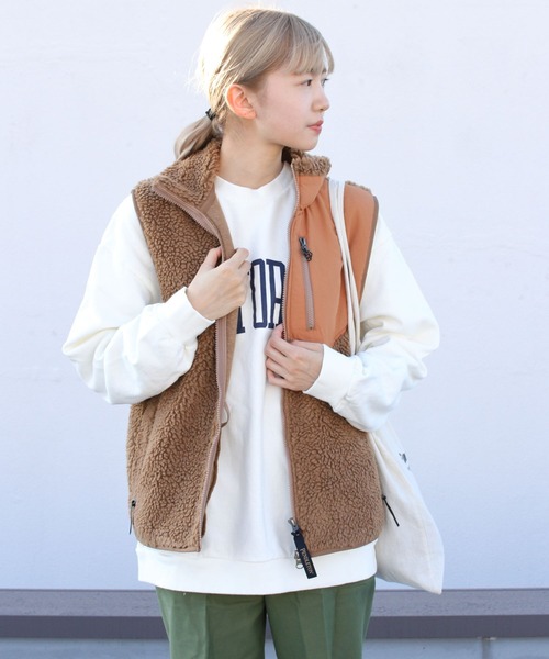 PENDLETON(ペンドルトン)の「PENDLETON/ペンドルトン ボア スタンド ベスト BOA STAND VEST(ベスト・レディース・アイボリー/キャメル/ブラック・S)」の11枚目の写真
