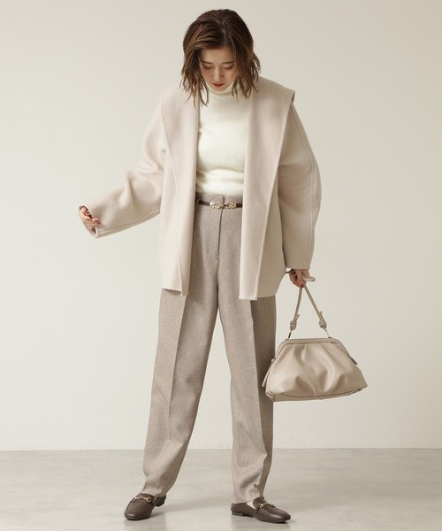 NATURAL BEAUTY BASIC（ナチュラルビューティーベーシック）の「ソフトタック2WAYクラッチ（クラッチバッグ・レディース・ベージュ/オレンジ・ﾌﾘ-）」の7枚目の写真