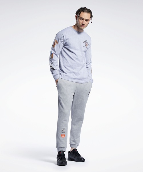 Reebok(リーボック)の「【Reebok DESIGNED by BlackEyePatch】 パンツ / CL BEP M WV PT(スウェットパンツ・メンズ・ブラック/ヘザーグレー・MEDIUM/XX-LARGE/XXX-LARGE/X-LARGE/LARGE/SMALL)」の4枚目の写真
