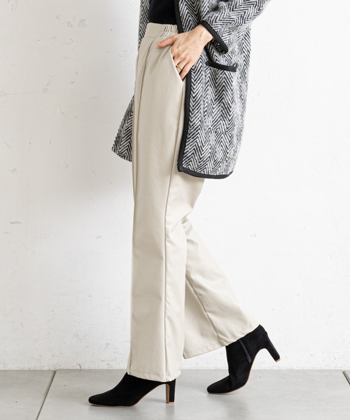 prose verse（プロズヴェール）の「フェイクレザーセンターピンタックパンツ（その他パンツ・レディース・オレンジ/チャコールグレー/ライトグレー・ﾌﾘ-）」の3枚目の写真