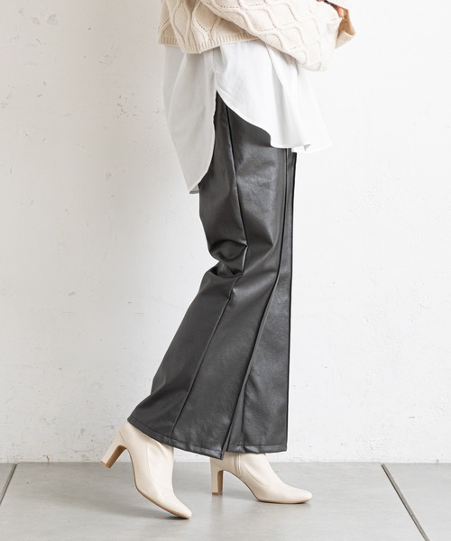 prose verse（プロズヴェール）の「フェイクレザーセンターピンタックパンツ（その他パンツ・レディース・オレンジ/チャコールグレー/ライトグレー・ﾌﾘ-）」の20枚目の写真
