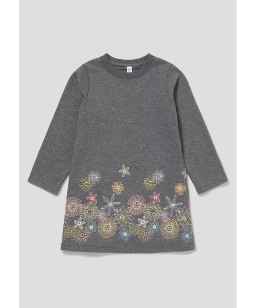 Design Tshirts Store graniph（デザイン　ティーシャツ　ストア　グラニフ）の「ブルームインザガーデン｜キッズエンブロイダリーワンピース（ワンピース・キッズ・グレー系その他2・130/110）」の7枚目の写真