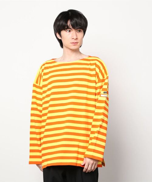 CAL O LINE（キャルオーライン）の「Le Minor × CAL O LINE / ルミノワ×キャルオーライン　Le Minor BRETON MARINE　CLW-210（Tシャツ/カットソー・メンズ・ネイビー/イエロー・6）」の6枚目の写真