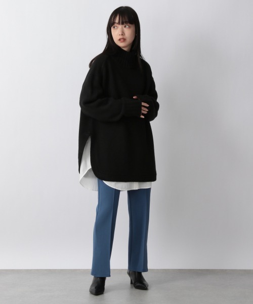 LOWRYS FARM(ローリーズファーム)の「ハイネックラウンドテールニット 259497(ニット/セーター・レディース・ブラック/ブラウン/アイボリー/レッド・FREE)」の14枚目の写真