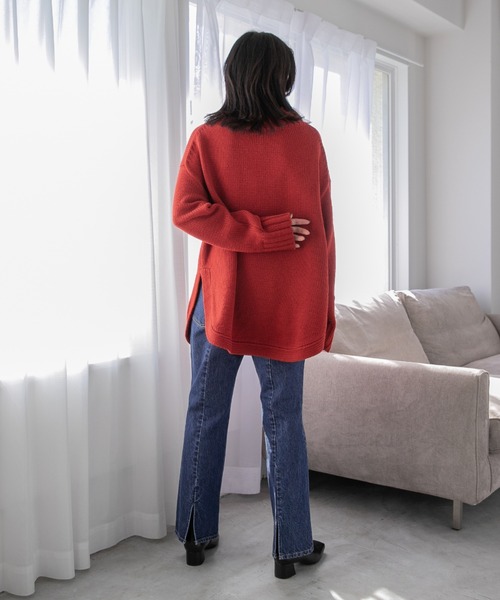 LOWRYS FARM(ローリーズファーム)の「ハイネックラウンドテールニット 259497(ニット/セーター・レディース・ブラック/ブラウン/アイボリー/レッド・FREE)」の21枚目の写真