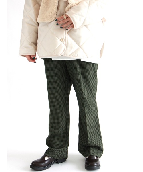 ehka sopo（エヘカソポ）の「チェック柄裾フレアパンツ（その他パンツ・レディース・ブラウン/グレー/グリーン/ミント・ﾌﾘ-）」の3枚目の写真