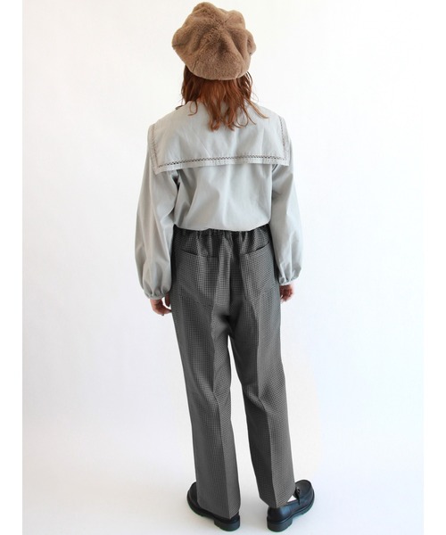 ehka sopo（エヘカソポ）の「チェック柄裾フレアパンツ（その他パンツ・レディース・ブラウン/グレー/グリーン/ミント・ﾌﾘ-）」の8枚目の写真