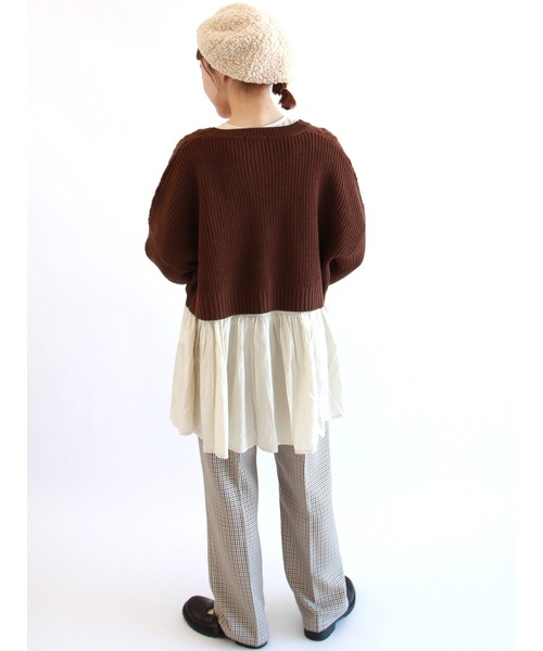 ehka sopo（エヘカソポ）の「チェック柄裾フレアパンツ（その他パンツ・レディース・ブラウン/グレー/グリーン/ミント・ﾌﾘ-）」の10枚目の写真