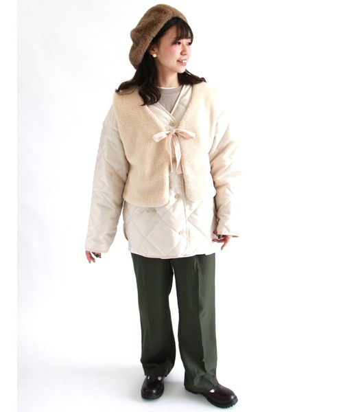 ehka sopo（エヘカソポ）の「チェック柄裾フレアパンツ（その他パンツ・レディース・ブラウン/グレー/グリーン/ミント・ﾌﾘ-）」の12枚目の写真