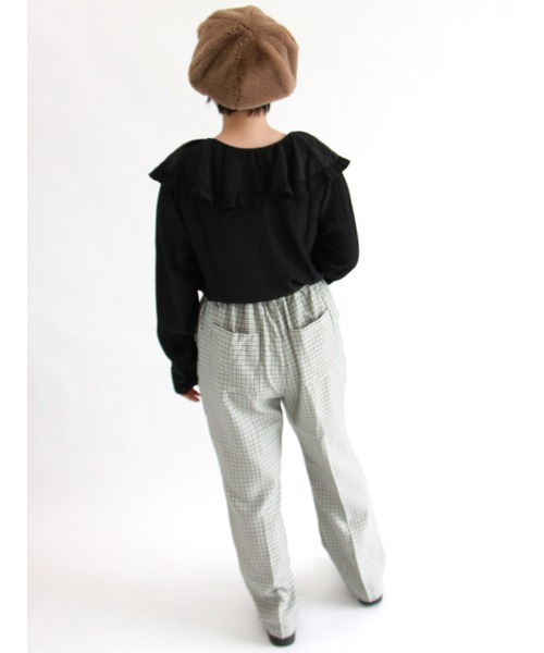 ehka sopo（エヘカソポ）の「チェック柄裾フレアパンツ（その他パンツ・レディース・ブラウン/グレー/グリーン/ミント・ﾌﾘ-）」の15枚目の写真