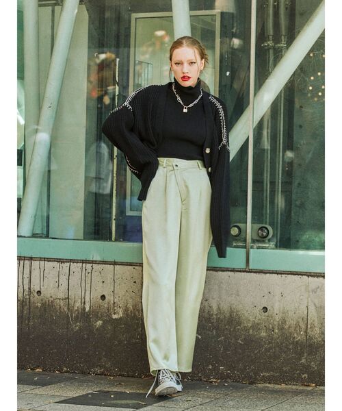 jouetie（ジュエティ）の「アシメウエストパンツ（スラックス・レディース・グレー/ブラック/グリーン/ブルー・MEDIUM）」の9枚目の写真