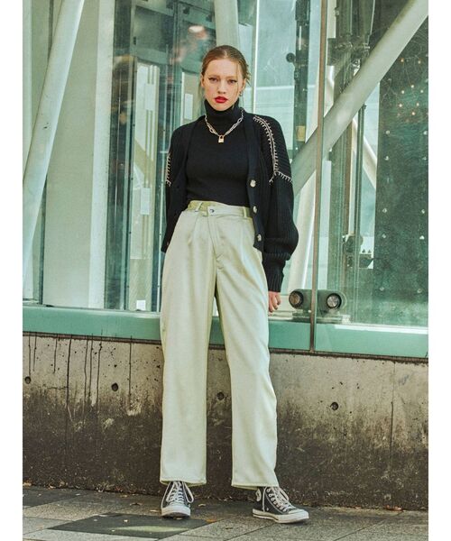 jouetie（ジュエティ）の「アシメウエストパンツ（スラックス・レディース・グレー/ブラック/グリーン/ブルー・MEDIUM）」の11枚目の写真