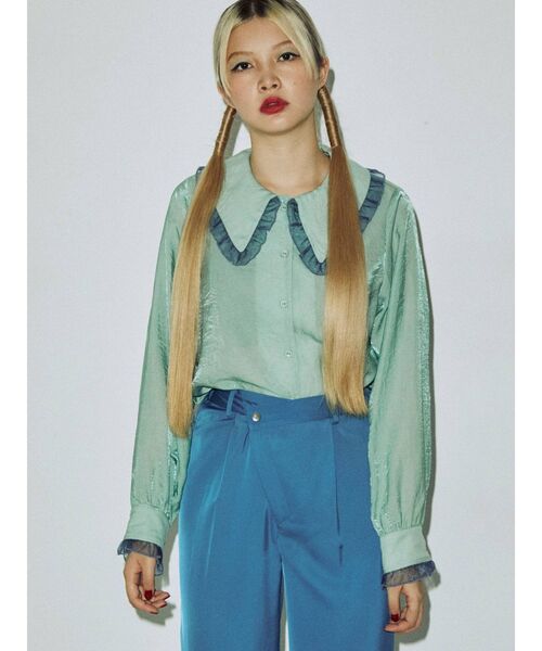 jouetie（ジュエティ）の「アシメウエストパンツ（スラックス・レディース・グレー/ブラック/グリーン/ブルー・MEDIUM）」の16枚目の写真