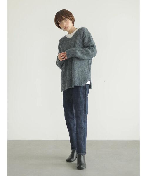 rem closet(レムクローゼット)の「ローゲージニット(ニット/セーター・レディース・ブルー/アイボリー・S)」の5枚目の写真