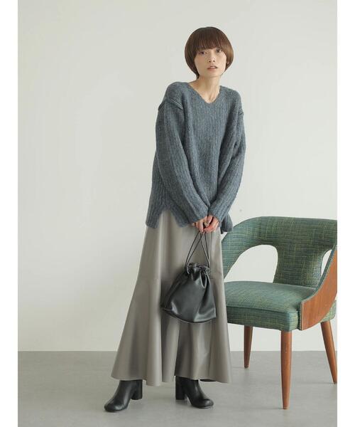 rem closet(レムクローゼット)の「ローゲージニット(ニット/セーター・レディース・ブルー/アイボリー・S)」の17枚目の写真