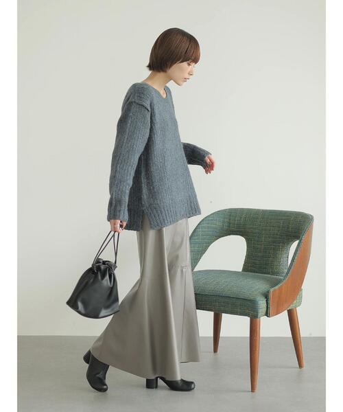 rem closet(レムクローゼット)の「ローゲージニット(ニット/セーター・レディース・ブルー/アイボリー・S)」の9枚目の写真