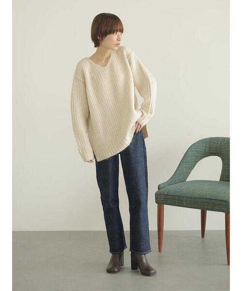 rem closet(レムクローゼット)の「ローゲージニット(ニット/セーター・レディース・ブルー/アイボリー・S)」の15枚目の写真