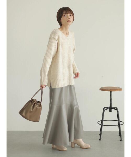 rem closet(レムクローゼット)の「ローゲージニット(ニット/セーター・レディース・ブルー/アイボリー・S)」の7枚目の写真