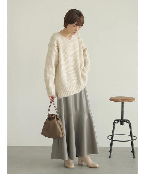 rem closet(レムクローゼット)の「ローゲージニット(ニット/セーター・レディース・ブルー/アイボリー・S)」の19枚目の写真