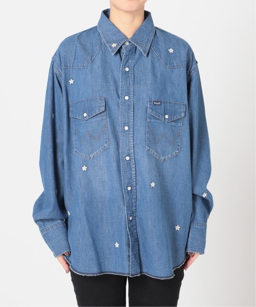 U by SPICK&SPAN(ユーバイスピックアンドスパン)の「【Wrangler/ラングラー】 Embroidery デニムシャツ◆(シャツ/ブラウス・レディース・ブルー・FREE)」の8枚目の写真