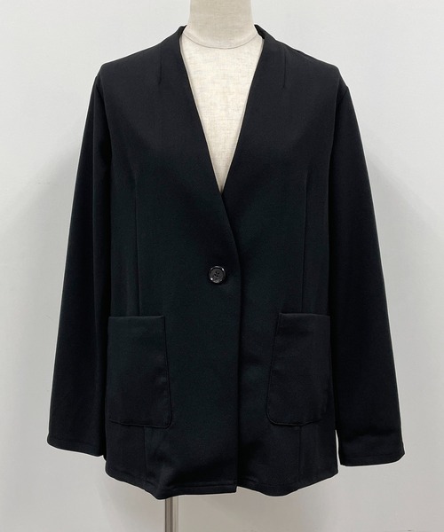 PICCIN(ピッチン)の「カラーレスジャケット(テーラードジャケット・レディース・ライトグレー/ブラック・M/L)」の14枚目の写真