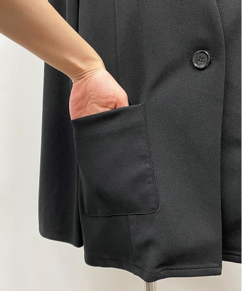 PICCIN(ピッチン)の「カラーレスジャケット(テーラードジャケット・レディース・ライトグレー/ブラック・M/L)」の9枚目の写真