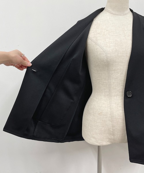 PICCIN(ピッチン)の「カラーレスジャケット(テーラードジャケット・レディース・ライトグレー/ブラック・M/L)」の8枚目の写真