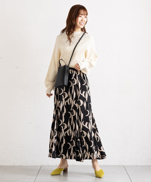 prose verse（プロズヴェール）の「モノトーン幾何柄マーメイドスカート（スカート・レディース・ベージュ/ブラック・MEDIUM）」の11枚目の写真