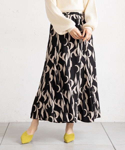 prose verse（プロズヴェール）の「モノトーン幾何柄マーメイドスカート（スカート・レディース・ベージュ/ブラック・MEDIUM）」の16枚目の写真