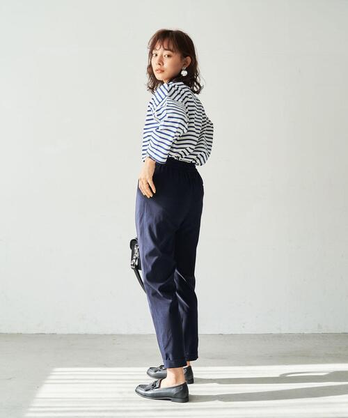 【WEB限定】レディなエッセンスが漂う。ボーダーバスクシャツ