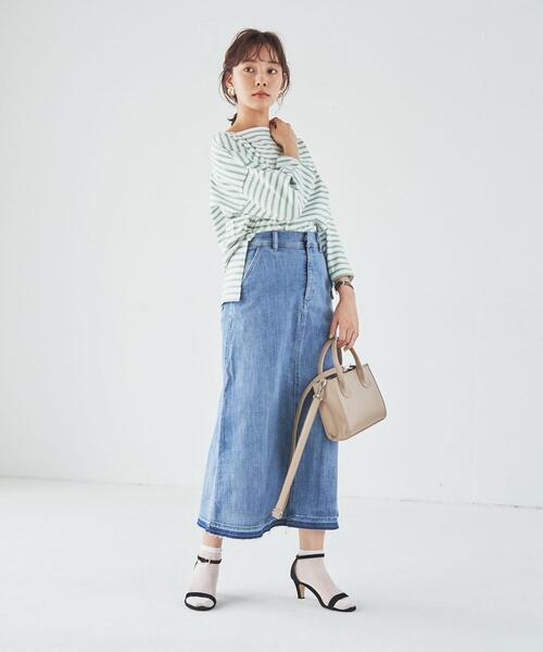 【WEB限定】レディなエッセンスが漂う。ボーダーバスクシャツ