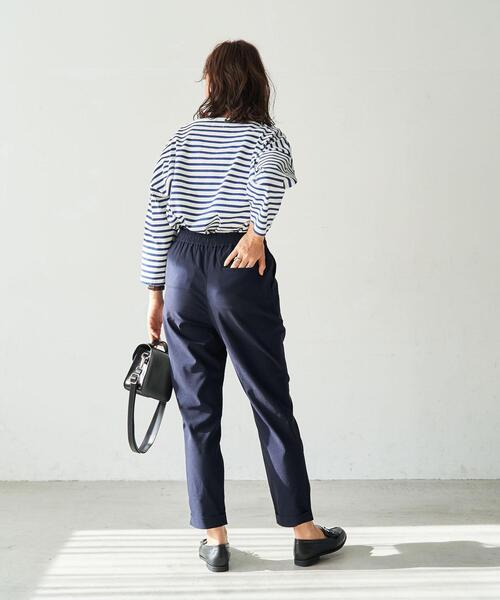【WEB限定】レディなエッセンスが漂う。ボーダーバスクシャツ