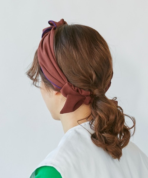 kaorinomori(カオリノモリ)の「カオリノモリ リグヘアバンド(ヘアバンド・レディース・ブラウン/ライトベージュ/オレンジ・FREE)」の18枚目の写真