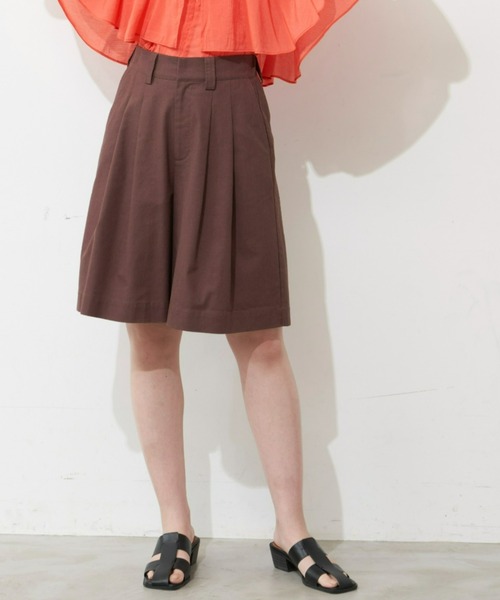 Aunt Marie's（アントマリーズ）の「リネンブレンドツータックショートパンツ  (セットアップ対応)（その他パンツ・レディース・ブラック/ブラウン/ナチュラル・FREE）」の3枚目の写真